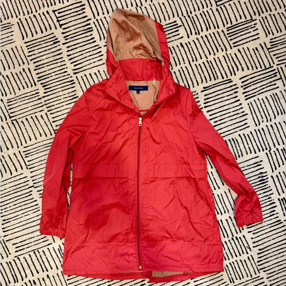 Cole Haan Vibrant pink Raincoat with Hood